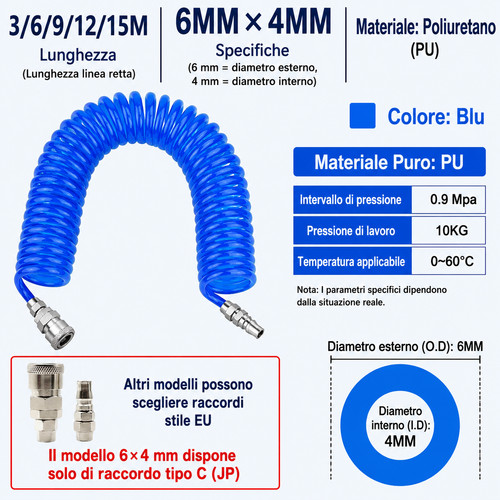 Tubo aria compressa spirale - tubo,