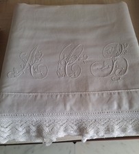 Antico Lenzuolo Lino Ricamo A