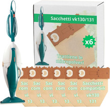 - Set Di 6 Sacchetti Folletto VK130 E VK131, Ricambi Compatibili, Carta Resisten