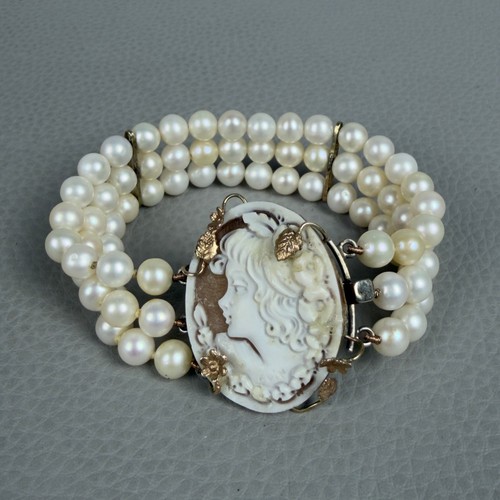 Bracciale tre fili perle - bracciale, di
