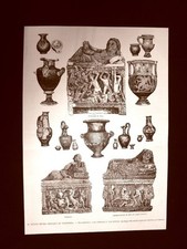 Nel Museo etrusco di Volterra nel 1877 Tebe Bassorilievi vasi cinerari e fittili