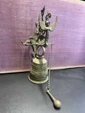 Campana ottone chiesa monastica vintage voce meam Audi Qui Me Tangit montaggio a parete