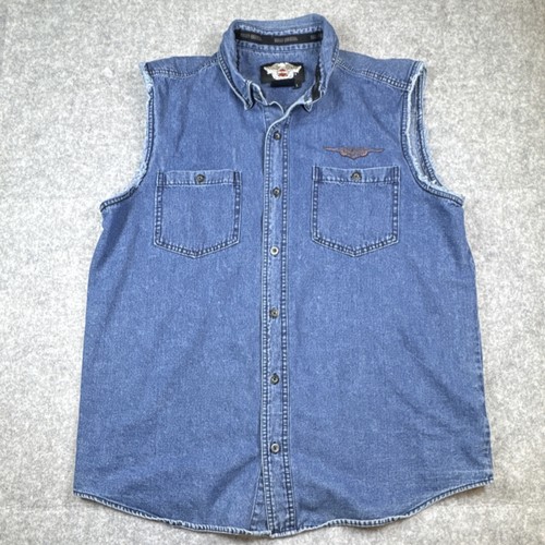 Gilet denim harley - denim, harley-davidson