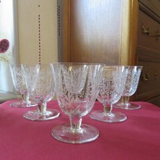 6 Bicchieri da Vino IN Cristallo Di Baccarat Modello Argentina Firmato H 8,5 CM
