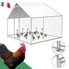 Recinzione Pollaio da Giardino Recinto Galline Polli Coperto In Acciaio 3x2x2 Mt
