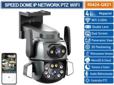 TELECAMERA SPEED DOME PTZ WIFI 4 MP DOUBLE LENS AUTOTRACKING RICONOSCOMENTO UMAN