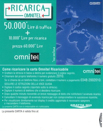 Carta base ricarica omnitel - base,