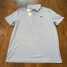 Polo Lacoste Sport blu stampa