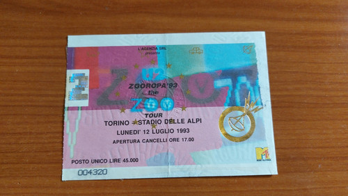 Biglietto concerto zooropa - biglietto,