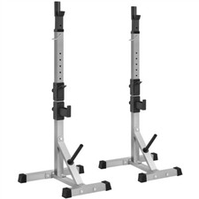 Squat Rack con Portabilancieri Supporto per Bilanciere Regolabile Nero
