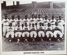 Negro Leagues Autographed 15x18,1939 Newark Eagles Team ph auto by 3 Monte Irvin