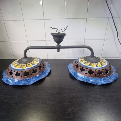Coppia lampadario ceramica - lampadario,