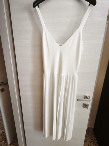 Vestito midi bianco zara m - vestito,