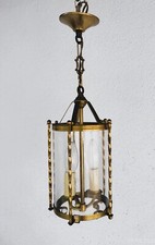 Lampada a sospensione antica/antica rotonda ottone/bronzo splendidamente decorata dalla Francia