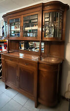 Credenza vetrina antica; consolle stile veneziano;coppia poltrone ,da restaurare