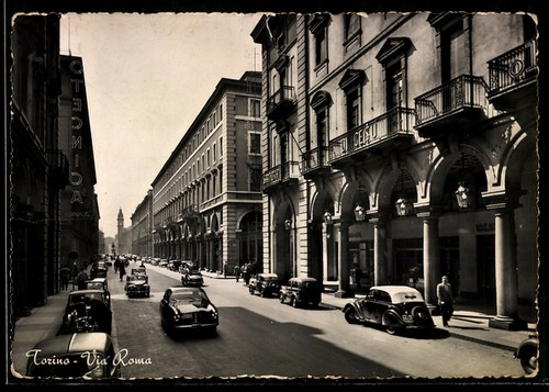 Cartolina torino via - via, roma
