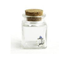 27232 Bomboniere Barattolo in Vetro Quadrato Ancora Mare Marinaio Segnaposto Por
