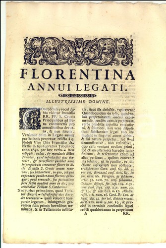 1726 firenze immissione - immissione, dei