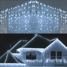 Luci di Natale 1200 LED Ghiaccio Cascata Esterno Natale Decorazione Casa