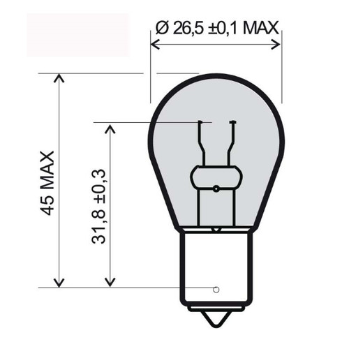 Lampada 12v 21w - 21w, ba15s