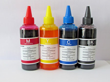 4 Flaconi X 100 ML Inchiostro per Stampanti Epson
