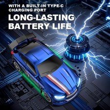 Mini 1:64 RC Drift Car AWD proporzionale con luci LED USB-C RTR per bambini/adultiGp