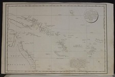AUTRALIA PACIFIC ISLAND OCEANO PACIFICO SUD-OCCIDENTALE 1797 LA PÉROUSE CARTA ANTICA