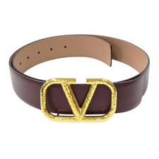 Cintura reversibile firma logo VALENTINO V 85/34 unisex marrone beige 【A】