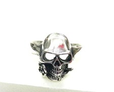 ANELLO TESCHIO ARGENTO 925% UOMO DONNA macabro Fascia unisex rosa