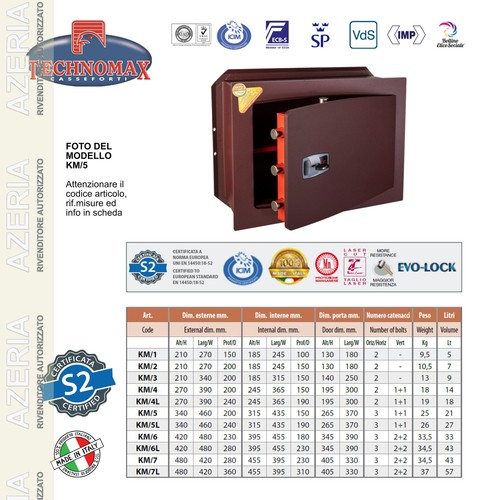 Cassaforte 21x27x20 hxlxp - cassaforte,