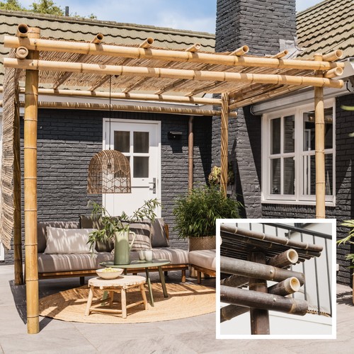 Pergola bambù legno - legno, giardino