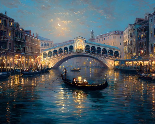 Venezia italia scena - venezia, notturna