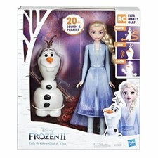  Disney Frozen 2 Talk and Glow Bambole Olaf ed Elsa Hasbro NUOVE 20+ Frasi Suoni