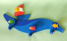  Camera Bambini Appendino Appendiabiti SEVI in legno Mare - Come Da Foto