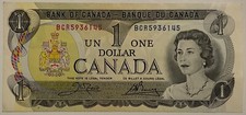 1 DOLLAR 1973 BANQUE DU CANADA