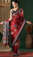 Sari in crepe fatti a mano con