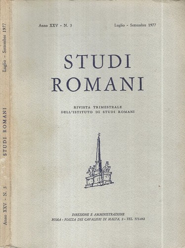 Studi romani anno xxv - xxv, n.