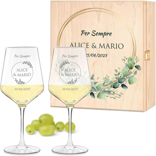 Calici vino personalizzati - vino, x2