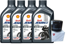 KIT TAGLIANDO DUCATI MONSTER/796 2011 AL 2012 FILTRO OLIO ORIGINALE  SHELL 15W50