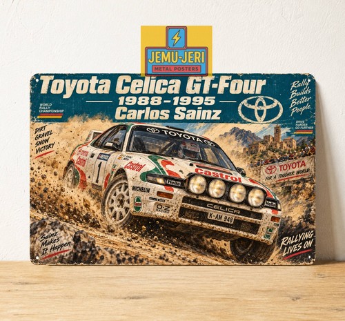 Poster metallo auto rally