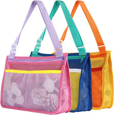 3 Pcs Borsa Giochi Spiaggia per Bambini Borsa a Rete Giocattoli Sacca Mare Con T