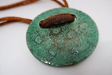 Collana verde in ceramica Raku