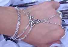 Bracciale BACIAMANO donna Triquetra Triscele in Acciaio Catenina celtico argento