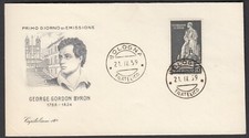 ITALIA BUSTA PRIMO GIORNO CAPITOLIUM 1959  BYRON  ANNULLO SPECIALE BOLOGNA FDC 