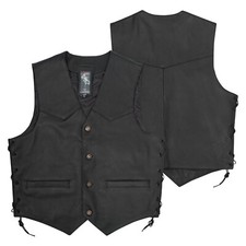 Gilet lacci pelle foderato - pelle,