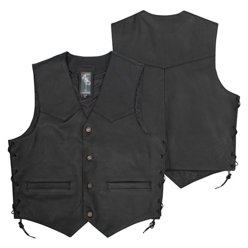 Gilet lacci pelle foderato - gilet,