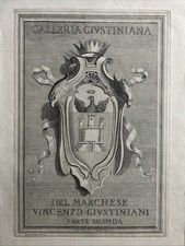 Stemma araldico Giustiniani, frontespizio Galleria Giustiniana Parte II. ROMA
