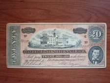 America Stati Confederali Banconota Da 20 Dollari Falso/ Riproduzione