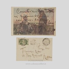 Raro Autografo pittore Francesco Paolo Michetti cartolina autografa firmata 1926