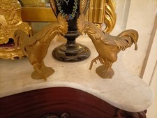 Coppia di posacenere a forma di gallo in bronzo